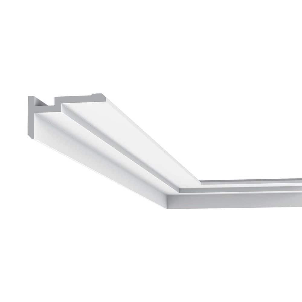 ORAC DECOR 2 in. x 3-5/8 in. x 78-3/4 in. Primed White Plain Polystyrene Crown Moulding (12-Pack)