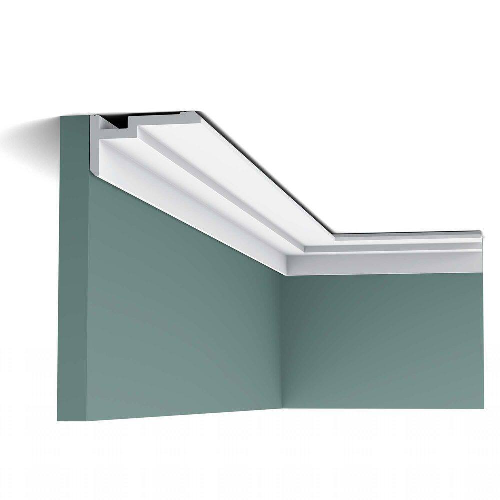 ORAC DECOR 2 in. x 3-5/8 in. x 78-3/4 in. Primed White Plain Polystyrene Crown Moulding (12-Pack)