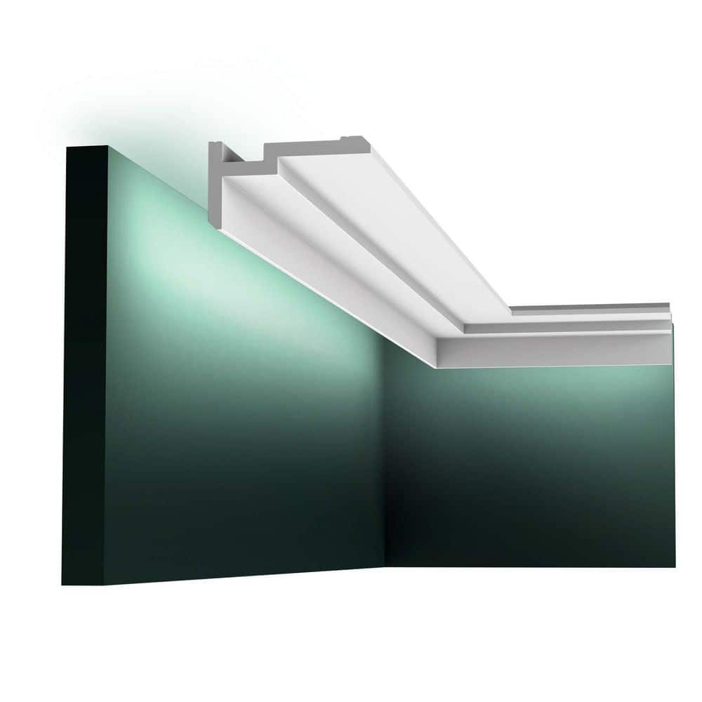 ORAC DECOR 2 in. x 3-5/8 in. x 78-3/4 in. Primed White Plain Polystyrene Crown Moulding (12-Pack)