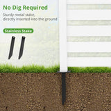 38 in. W x 46 in. H White Outdoor No Dig Fence Poly Plastic Picket Fence Panel Decorative Garden Privacy Fence(2-Pack)