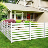 38 in. W x 46 in. H White Outdoor No Dig Fence Poly Plastic Picket Fence Panel Decorative Garden Privacy Fence(2-Pack)
