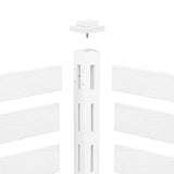 38 in. W x 46 in. H White Outdoor No Dig Fence Poly Plastic Picket Fence Panel Decorative Garden Privacy Fence(2-Pack)