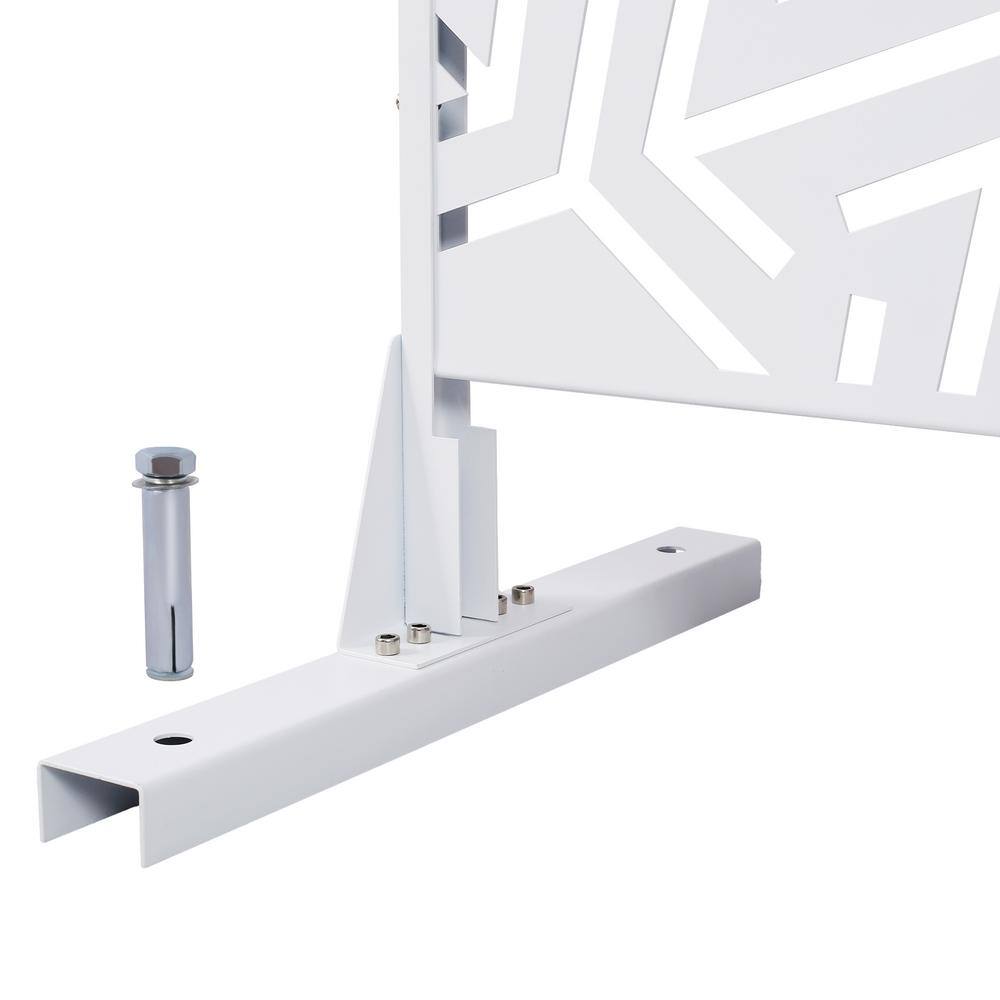 76 in. H x 48 in. W Metal Freestanding Decorative Privacy Screen in White, Outdoor and Indoor Privacy Fence Panels