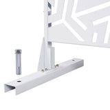 76 in. H x 48 in. W Metal Freestanding Decorative Privacy Screen in White, Outdoor and Indoor Privacy Fence Panels