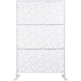 76 in. H x 48 in. W Metal Freestanding Decorative Privacy Screen in White, Outdoor and Indoor Privacy Fence Panels