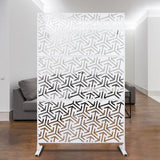 76 in. H x 48 in. W Metal Freestanding Decorative Privacy Screen in White, Outdoor and Indoor Privacy Fence Panels