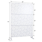 76 in. H x 48 in. W Metal Freestanding Decorative Privacy Screen in White, Outdoor and Indoor Privacy Fence Panels
