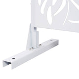 76 in. H x 48 in. W Leaf Hollow Shape Metal Freestanding Decorative Privacy Screen in White, Outdoor and Indoor