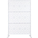 6.3 ft. H x 4 ft. W White Metal Outdoor Privacy Panels Freestanding Garden Fence Panels Decorative Screen Panel