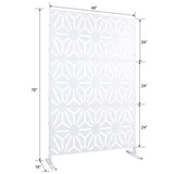 6.3 ft. H x 4 ft. W White Metal Outdoor Privacy Panels Freestanding Garden Fence Panels Decorative Screen Panel