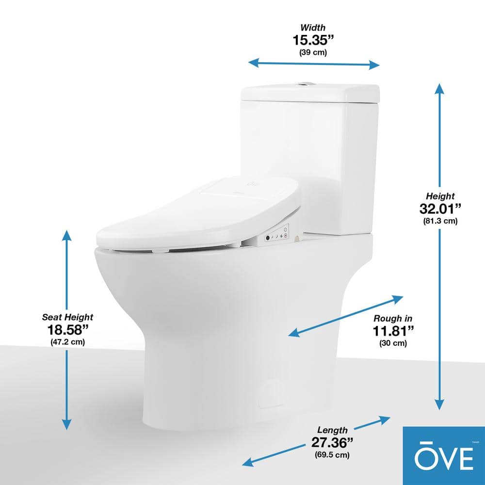 OVE Decors Felix Elongated Smart Bidet Toilet in White