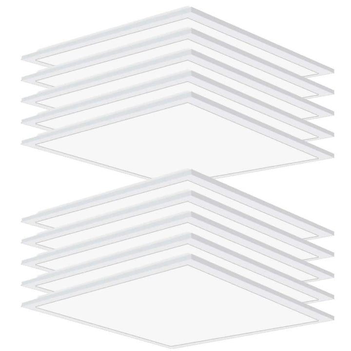 Honbei 10Pack 2 ft. x 2 ft. 5800 Lumens Integrated LED Panel Light, 5000K 2x2 LED Troffer Panel Lights for Kitchen, ETL Liated