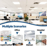 Honbei 10Pack 2 ft. x 2 ft. 5800 Lumens Integrated LED Panel Light,5000K 2X2 Drop Ceiling LED Light Panel,Lighting for Office