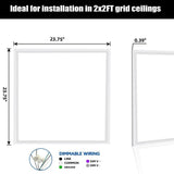 WYZM 2 ft. x 2 ft. 5800 Lumens Integrated LED Panel Light Dimmable 0-Volt-10-Volt 5000K Bright White (12-Pieces)