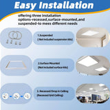 Honbei 2 ft. x 2 ft. 5800-Lumens Integrated LED Panel Light, 5000K 5800 LM Recessed Edge-Lit Light Fixture, ETL Listed 12-Pack