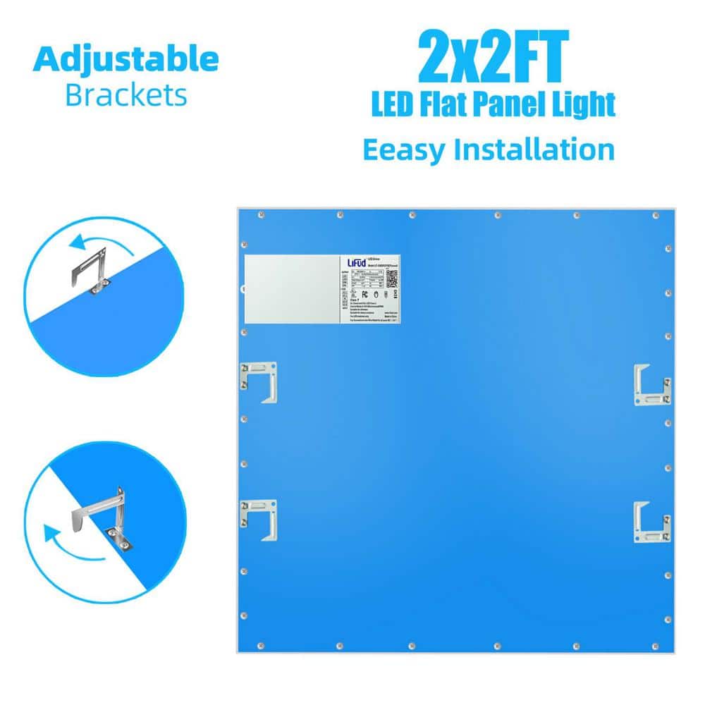 Honbei 2 ft. x 2 ft. 5800 Lumens Integrated LED Panel Light 5000K Recesed Edge-Lit 2X2 ft LED Troffer Flat Panel Light (2-Pack)