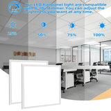 Honbei 2 ft. x 2 ft. 5800 Lumens Integrated LED Panel Light, 5000K 2 x 2 LED Troffer Flat Panel Light ETL Listed (6-Pack)