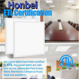 Honbei 2 ft. x 2 ft. 5800 Lumens Integrated LED Panel Light, 5000K 2 x 2 LED Troffer Flat Panel Light ETL Listed (6-Pack)