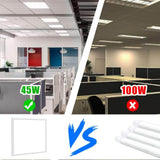 Honbei 2 ft. x 2 ft. 5800 LM Integrated LED Panel Light, 5000K 2 x 2 LED Flat Panel Light Recessed Back-Lit for Office (6-Pack)