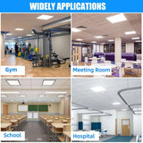 Honbei 2 ft. x 2 ft. 5800 LM Integrated LED Panel Light, 5000K 2 x 2 LED Flat Panel Light Recessed Back-Lit for Office (6-Pack)