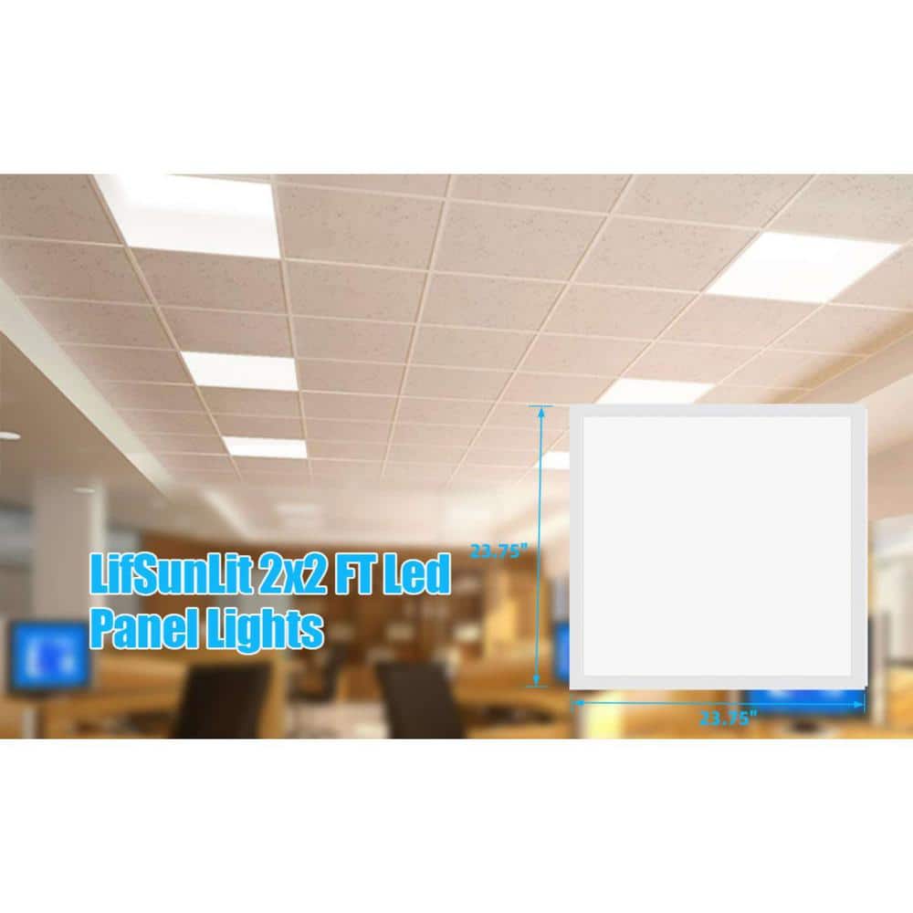 Honbei 2 ft. x 2 ft. 5800 LM Integrated LED Panel Light, 5000K 2 x 2 LED Flat Panel Light Recessed Back-Lit for Office (6-Pack)