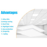 Honbei 2 ft. x 2 ft. 5800 LM Integrated LED Panel Light, 5000K 2 x 2 LED Flat Panel Light Recessed Back-Lit for Office (6-Pack)
