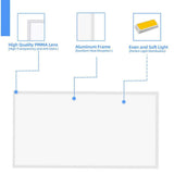 Honbei 2 ft. x 4 ft. 7800 Lumens Integrated LED Panel Light, 5000K LED Flat Panel Light Lay in Fixture for Office (10-Pack)