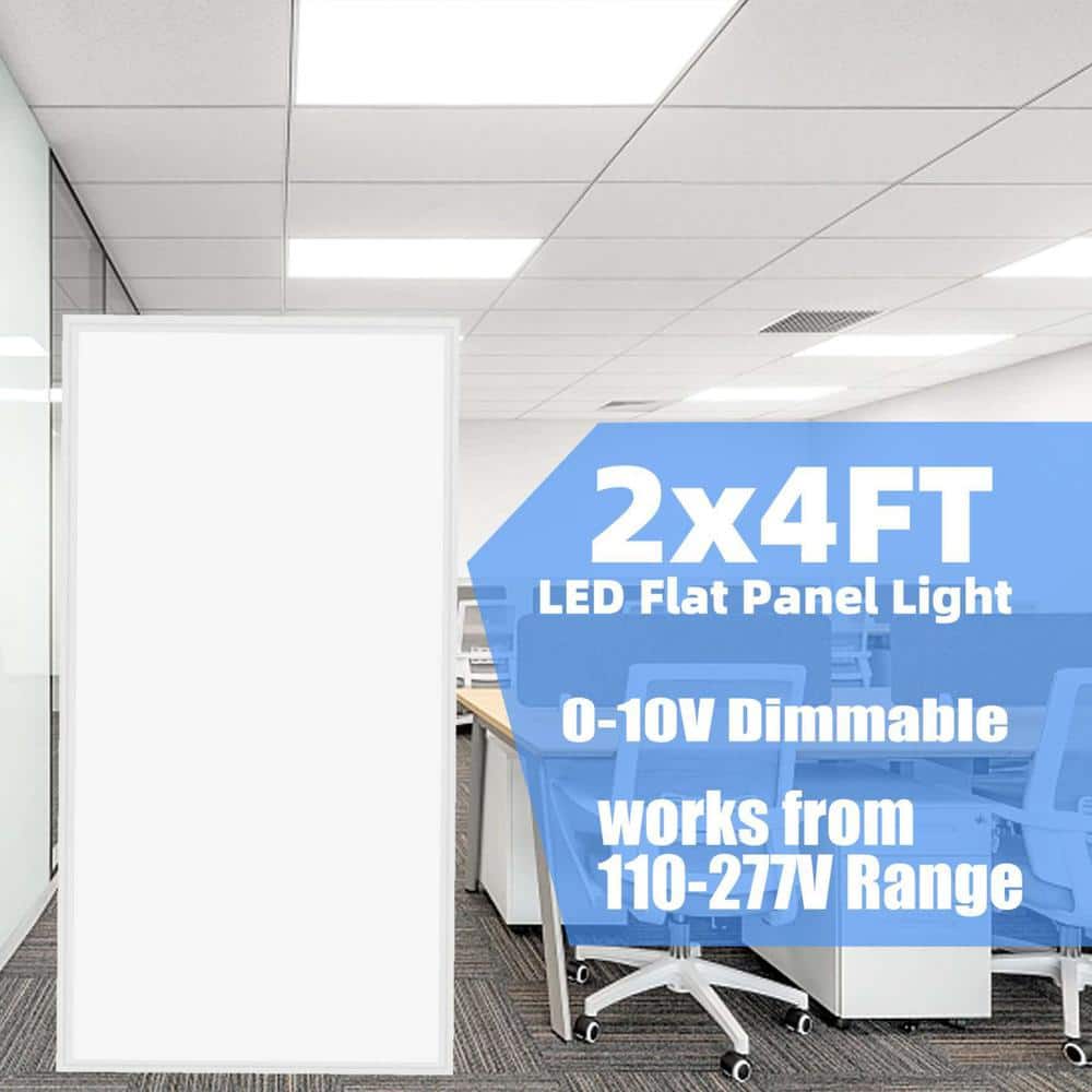 Honbei 2 ft. x 4 ft. 7800 Lumens Integrated LED Panel Light, 5000K LED Flat Panel Light Lay in Fixture for Office (10-Pack)