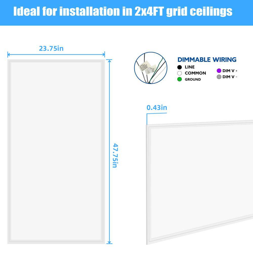 WYZM 2 ft. x 4 ft. 175-Watt Equivalent Integrated White LED Troffer Panel Light 7800lumen, 5000K Daylight (16-Pack)