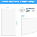 WYZM 2 ft. x 4 ft. 175-Watt Equivalent Integrated White LED Troffer Panel Light 7800lumen, 5000K Daylight (16-Pack)