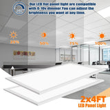 WYZM 2 ft. x 4 ft. 175-Watt Equivalent Integrated White LED Troffer Panel Light 5000K White LED Panel Light (4-Pieces)