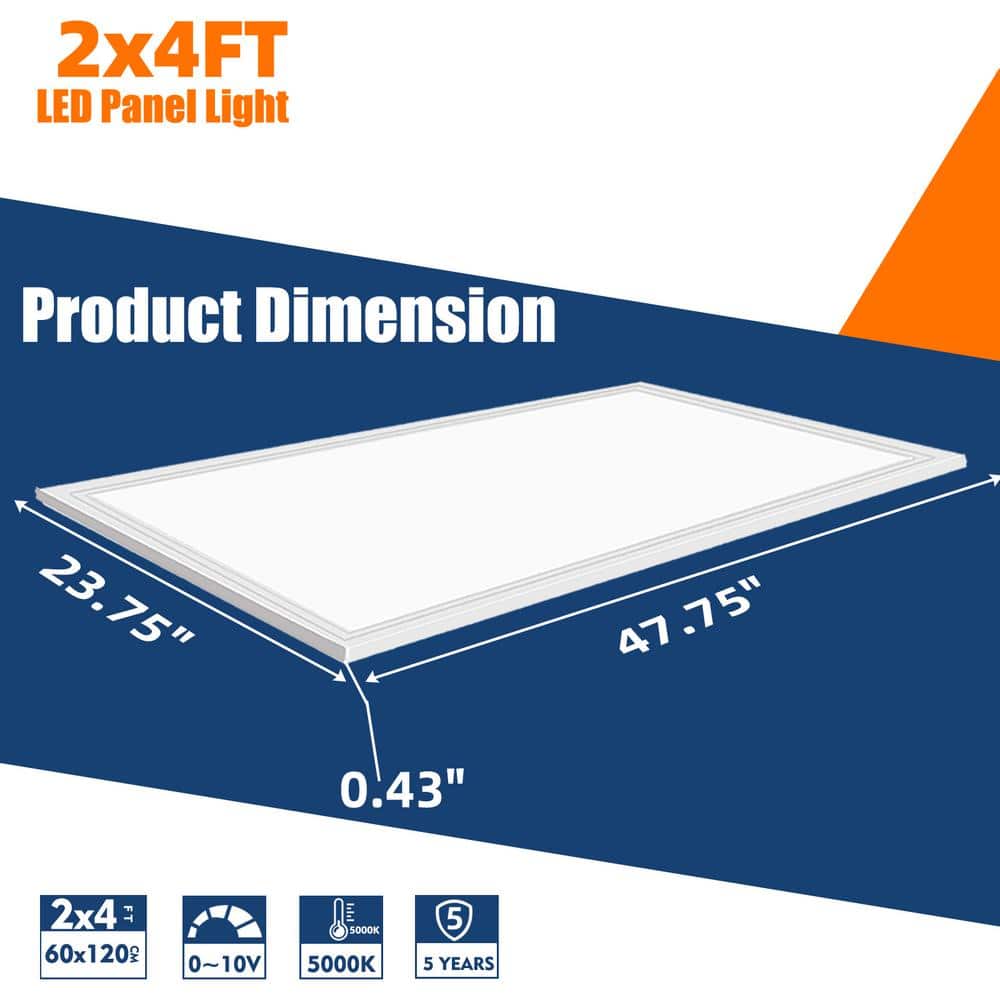 WYZM 2 ft. x 4 ft. 175-Watt Equivalent Integrated White LED Troffer Panel Light 5000K White LED Panel Light (4-Pieces)