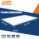 WYZM 2 ft. x 4 ft. 175-Watt Equivalent Integrated White LED Troffer Panel Light 5000K White LED Panel Light (4-Pieces)