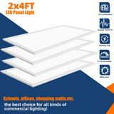 WYZM 2 ft. x 4 ft. 175-Watt Equivalent Integrated White LED Troffer Panel Light 5000K White LED Panel Light (4-Pieces)