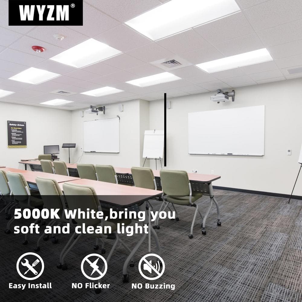WYZM 2 ft. x 4 ft. 175-Watt Equivalent Integrated White LED Troffer Panel Light 5000K Bright White LED Panel Light (4-Piece)