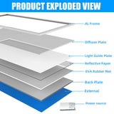 WYZM 2 ft. x 4 ft. 7800 Lumens Integrated LED Troffer Light 5000K (8-Pack)
