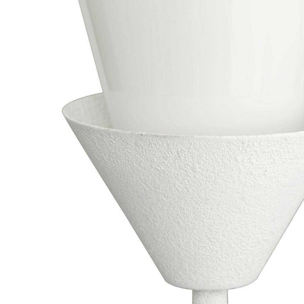 Progress Lighting Pinellas 30 in. Contemporary White Plaster Chandelier with Opal Glass Shades