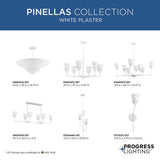Progress Lighting Pinellas 30 in. Contemporary White Plaster Chandelier with Opal Glass Shades