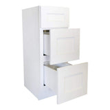 Plywell Ready to Assemble 12x34.5x24 in. Shaker Base with 1 Standard Drawer with 2 Deep Drawers in White