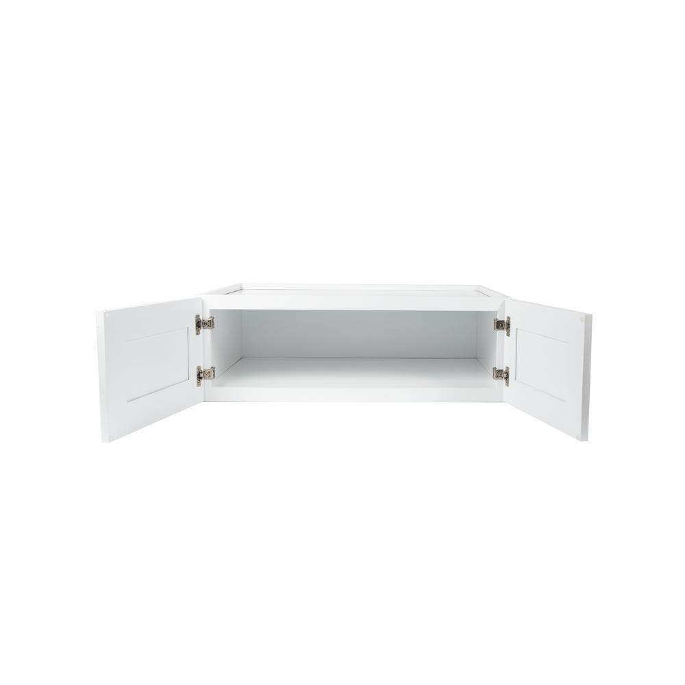 Plywell Ready to Assemble 36x12x12 in. Shaker High Double Door Wall Cabinet in White