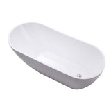 Vanity Art Colombes 67 in. Acrylic Flatbottom Freestanding Bathtub in Pure White