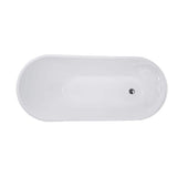 Vanity Art Colombes 67 in. Acrylic Flatbottom Freestanding Bathtub in Pure White