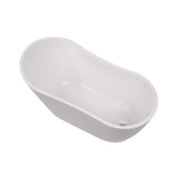 Vanity Art Limoges 55 in. Acrylic Flatbottom Bathtub in White/Polished Chrome