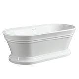 Vanity Art Versailles 59 in. Acrylic Flatbottom Freestanding Bathtub in White/Polished Chrome