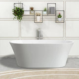 Vanity Art Antony 63 in. Acrylic Flatbottom Freestanding Bathtub in White