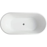 Vanity Art Antony 63 in. Acrylic Flatbottom Freestanding Bathtub in White