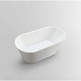 Vanity Art Antony 63 in. Acrylic Flatbottom Freestanding Bathtub in White