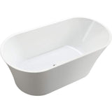 Vanity Art Antony 63 in. Acrylic Flatbottom Freestanding Bathtub in White