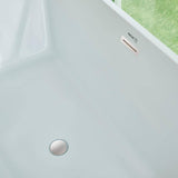 Vanity Art 59 in. Acrylic Flatbottom Freestanding Bathtub in White/Polished Chrome