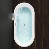 Vanity Art 67 in. Acrylic Flatbottom Freestanding Bathtub in White/Polished Chrome
